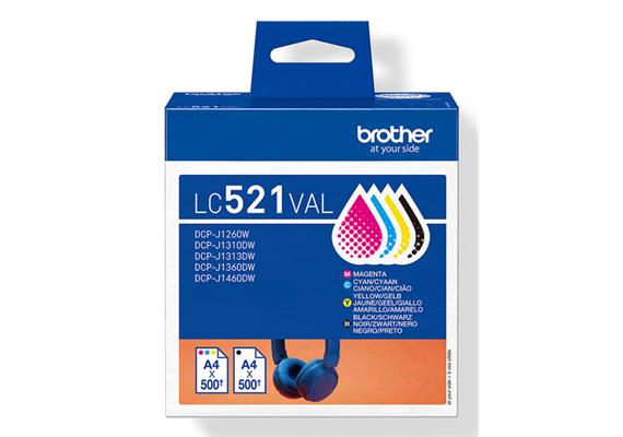 Brother Tintenset LC521 VAL Black/Cyan/Magenta/Yellow