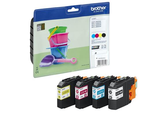 Brother Valuepack Tinte LC221VAL - CMYBK, 260 Seiten