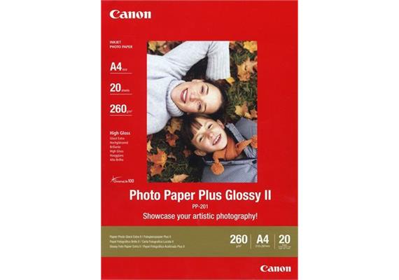 Canon Photo Paper Plus II PP-201 - Fotopapier glänzend A4, 275g/m2 - 20 Blatt