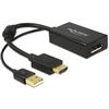 Delock Adapter HDMI - Displayport Schwarz, 4K, USB-Strom