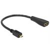 Delock Adapterkabel Micro-HDMI - HDMI, 23 cm Schwarz