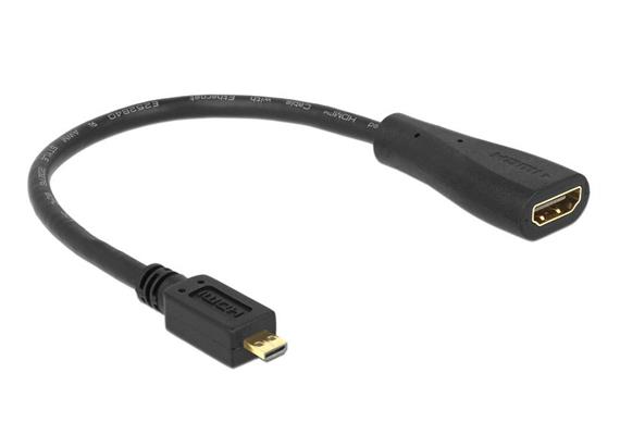 Delock Adapterkabel Micro-HDMI - HDMI, 23 cm Schwarz