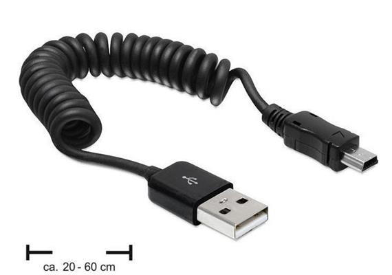 DeLock USB2.0 Kabel, A - MiniB, 60cm, schwarz