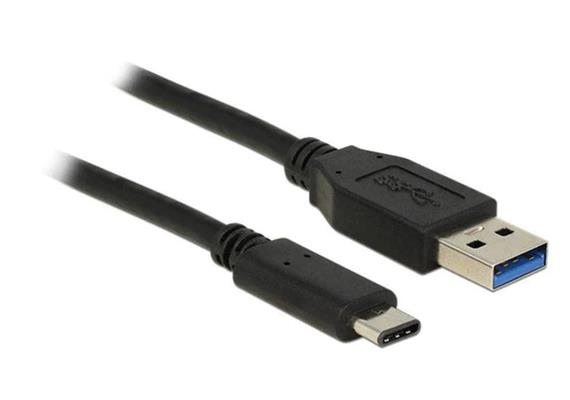 DeLock USB3.1 Kabel, A - C, 1m, Schwarz