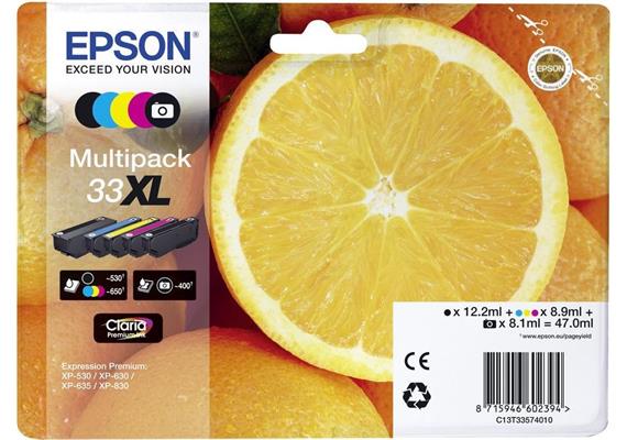 EPSON Multipack Tinte XL CMYBK/PhBK T335740 XP-530/630/830 5-color