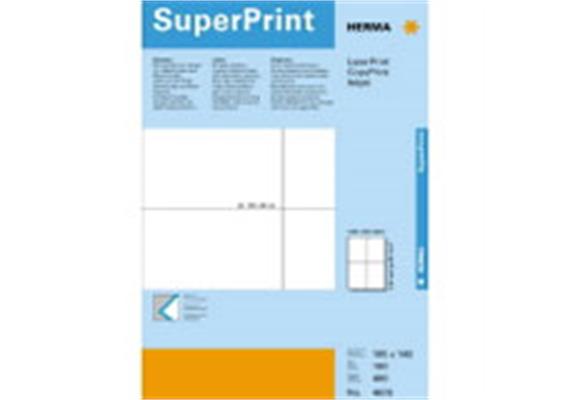 HERMA SuperPrint Etiketten. 105x148mm, ohne Rand, weiss, 100 Etiketten, (5063)