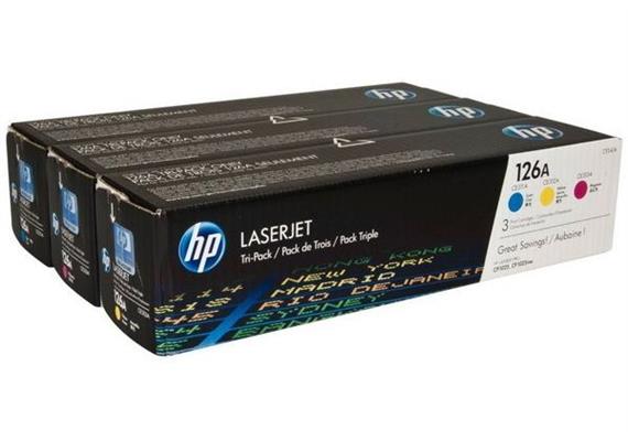 HP Toner 126A - CMY (CF341A) Tri-Pack, je 1'000 Seiten