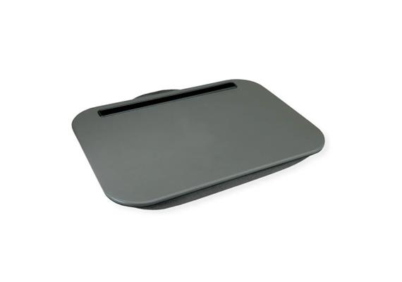 Knietablett / Laptop-/Tablet-Ablage mit Kissen, grau