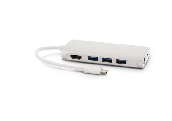 LMP USB3.1 Typ-C - HDMI&USB3.0&LAN&MicroSD - Silber