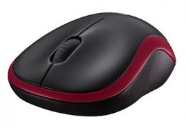 Logitech M185 wireless Mouse, rot, USB, 2.4GHz,verstaubarer Nano Empfänger