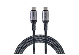 onit USB 3.1-Kabel 100 W, USB-C - USB-C, 2 m, Schwarz/Grau