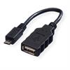 ROLINE USB2.0 Kabel, Typ A BU-Micro B ST OTG, schwarz, 0.15m