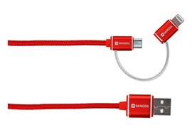 SKROSS 2in1 Charge'n Sync Micro USB & Lightning Connector - Rot